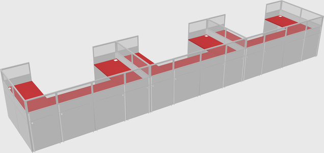 U-shaped cubicle