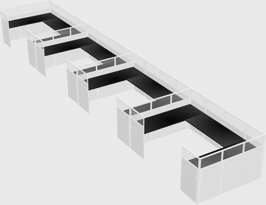 U-shaped cubicle