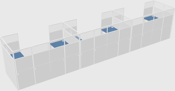 U-shaped cubicle