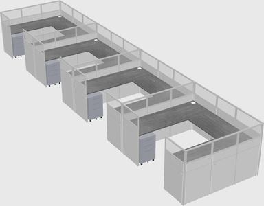 U-shaped cubicle