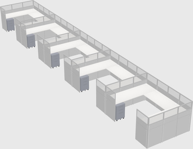 U-shaped cubicle