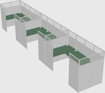 U-shaped cubicle