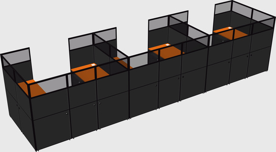 U-shaped cubicle