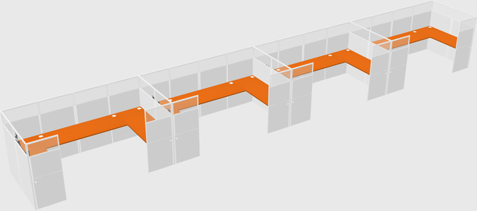 U-shaped cubicle