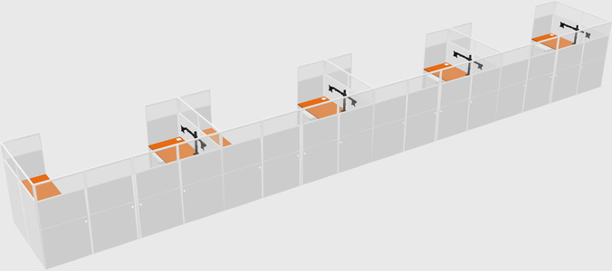 U-shaped cubicle