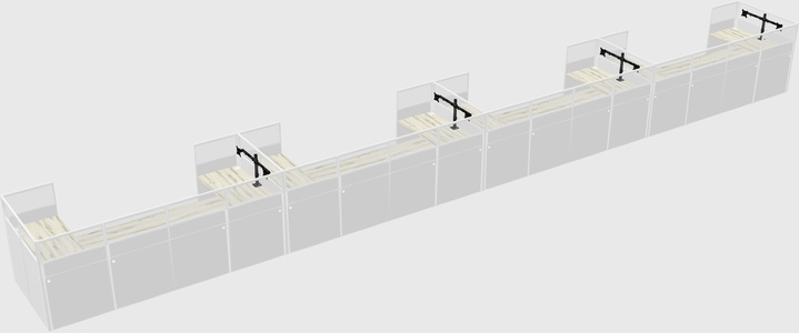 U-shaped cubicle