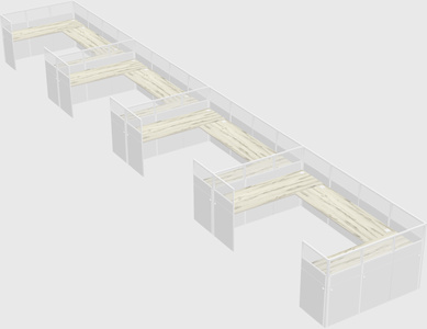 U-shaped cubicle