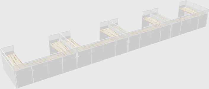 U-shaped cubicle
