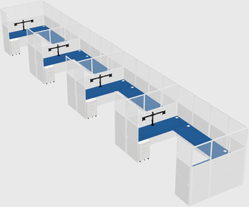 U-shaped cubicle