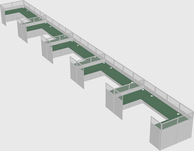 U-shaped cubicle