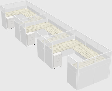 U-shaped cubicle