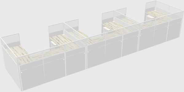 U-shaped cubicle