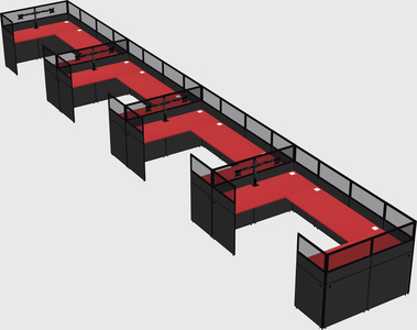 U-shaped cubicle
