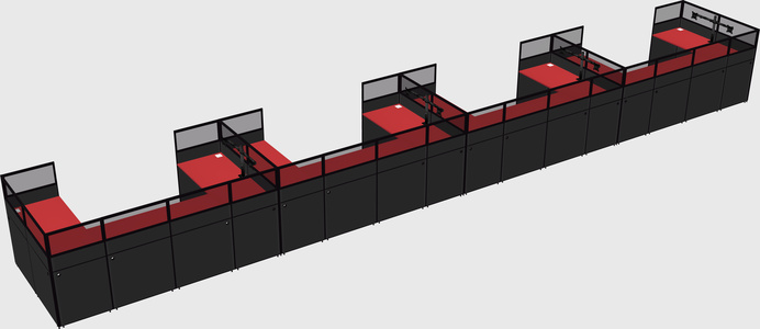 U-shaped cubicle