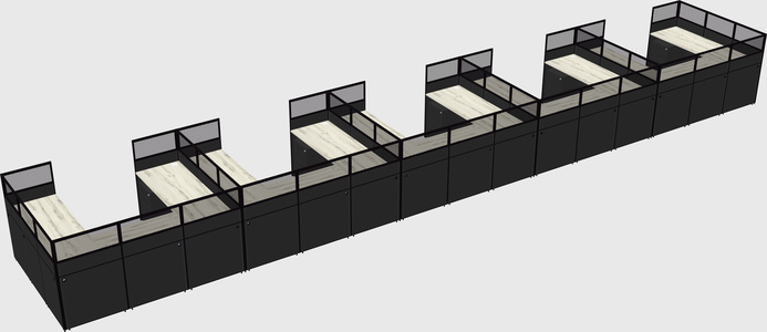 U-shaped cubicle