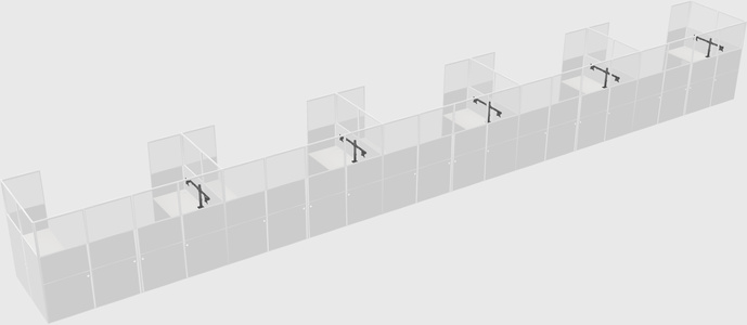 U-shaped cubicle