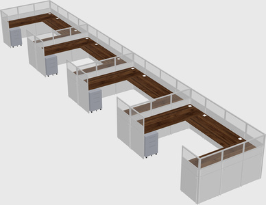 U-shaped cubicle