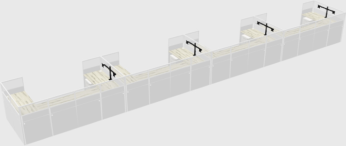 U-shaped cubicle