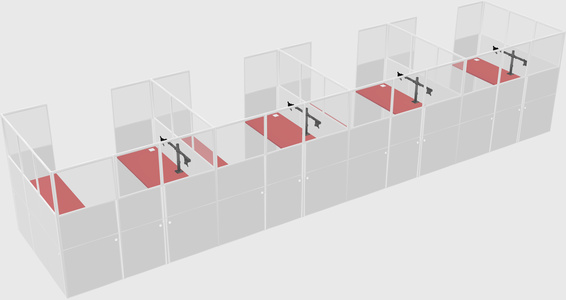 U-shaped cubicle