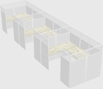 U-shaped cubicle