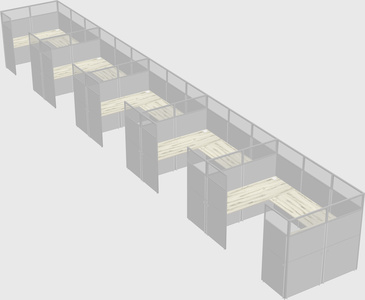 U-shaped cubicle