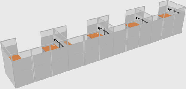 U-shaped cubicle