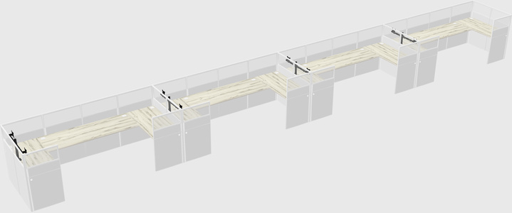 U-shaped cubicle