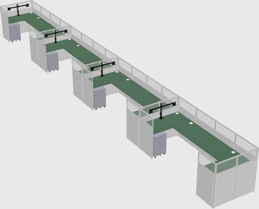 U-shaped cubicle