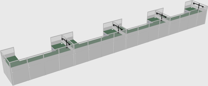 U-shaped cubicle