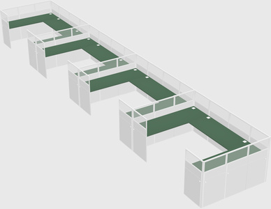 U-shaped cubicle