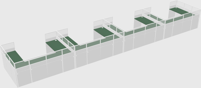 U-shaped cubicle