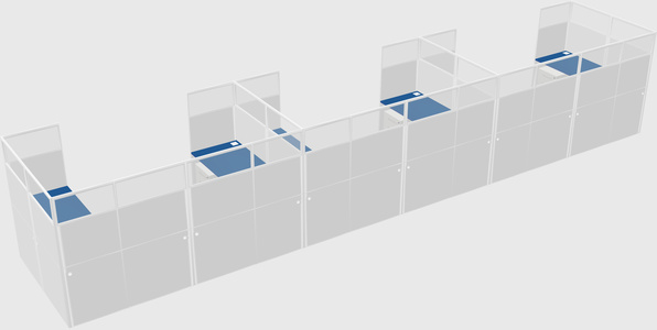 U-shaped cubicle