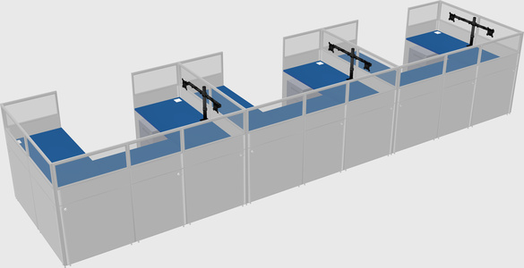 U-shaped cubicle
