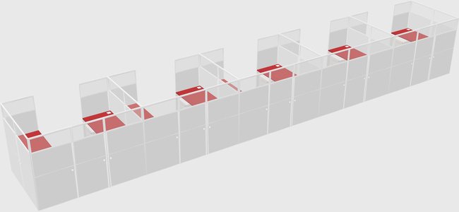U-shaped cubicle