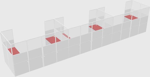 U-shaped cubicle