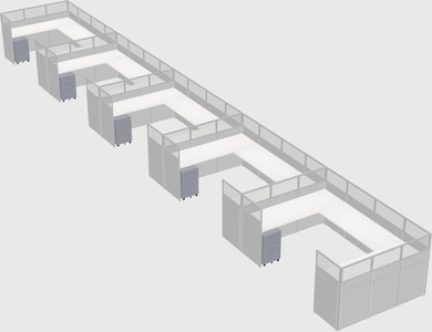 U-shaped cubicle