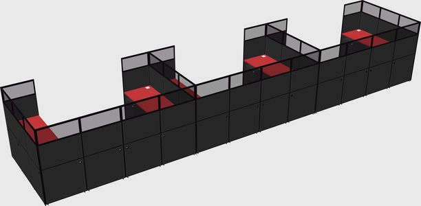 U-shaped cubicle