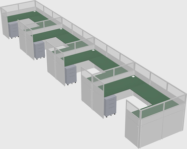 U-shaped cubicle