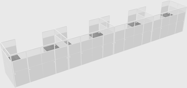 U-shaped cubicle