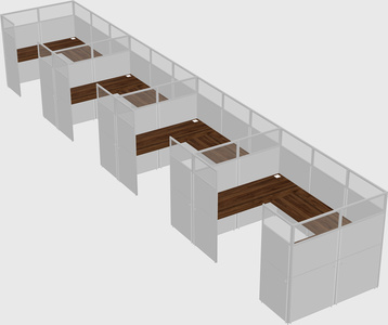 U-shaped cubicle