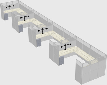 U-shaped cubicle