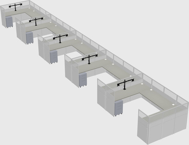 U-shaped cubicle