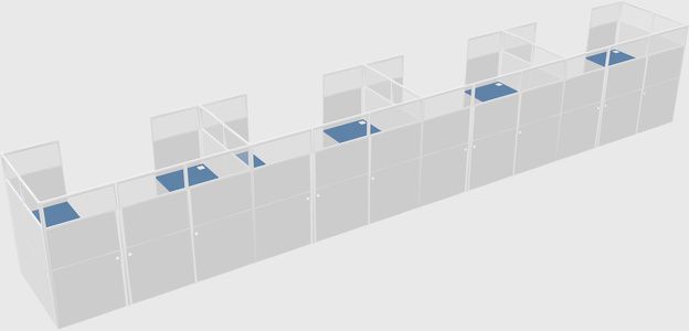 U-shaped cubicle