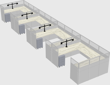 U-shaped cubicle