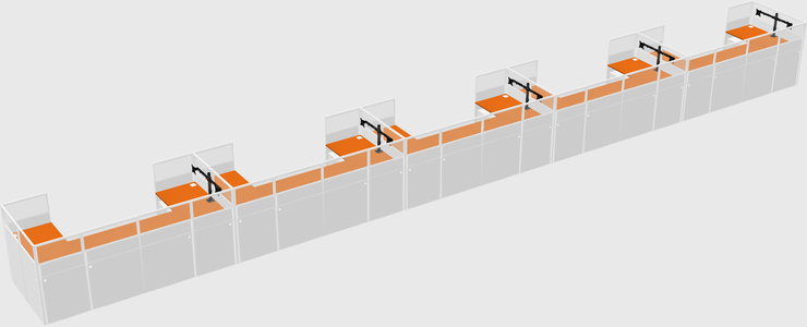 U-shaped cubicle