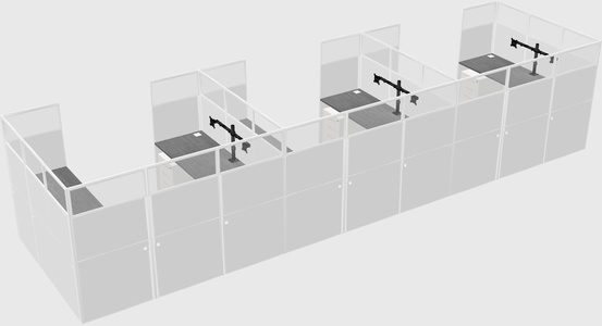 U-shaped cubicle