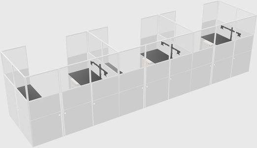 U-shaped cubicle