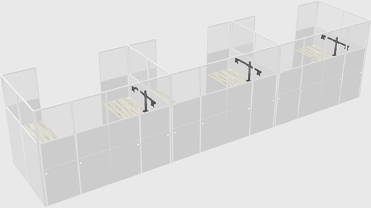 U-shaped cubicle