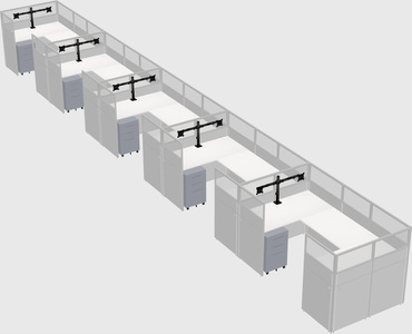 U-shaped cubicle