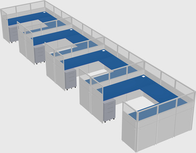 U-shaped cubicle